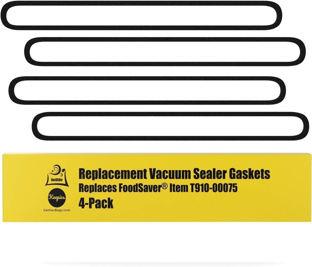 Upper & Lower Gasket Replacement for FoodSaver Models - 4 Durable Foam Gaskets