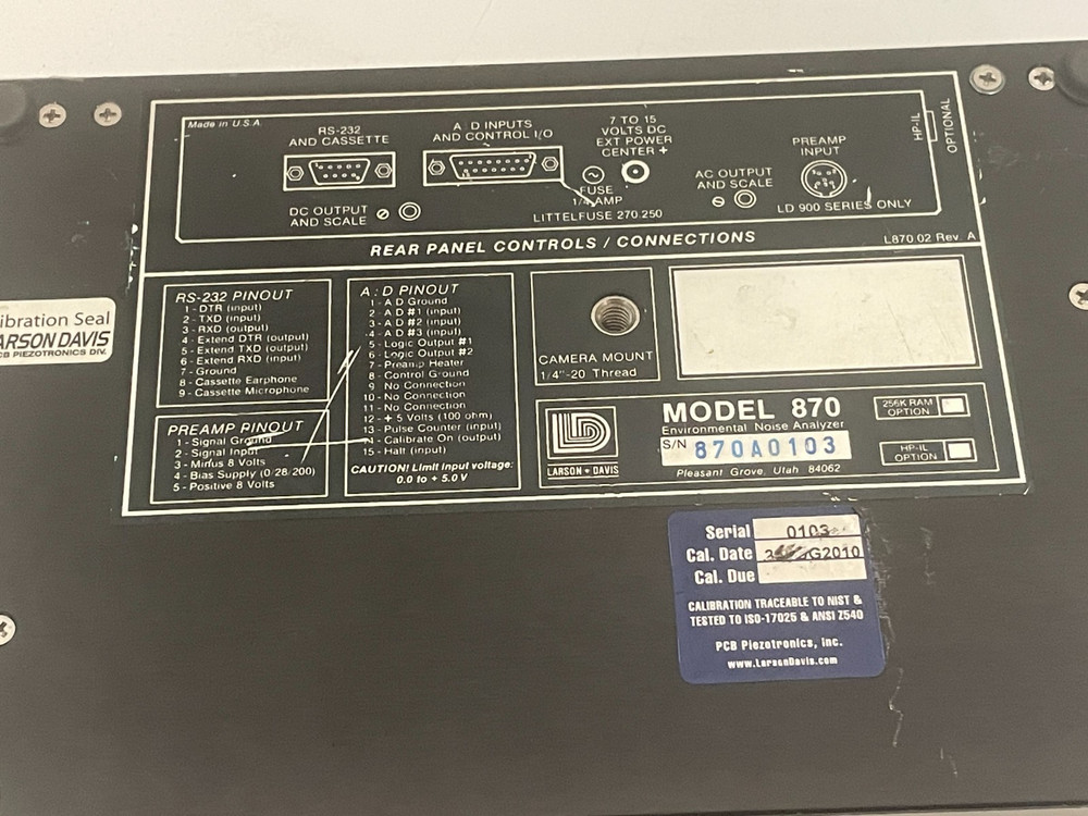 Larson David Model 870 Sound Level Meter