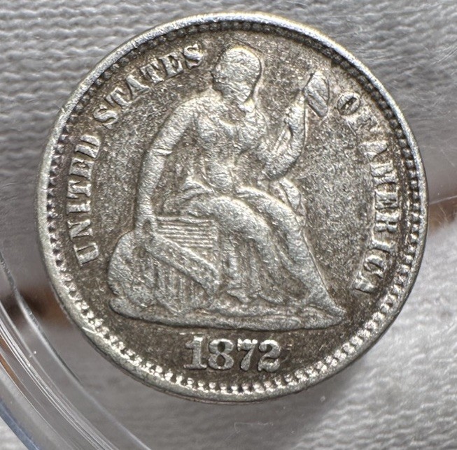 1872 Seated Half  Dime