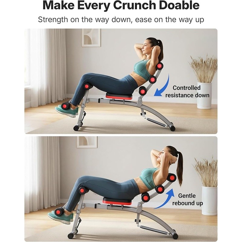 Adjustable Ergonomic Ab Machine Bench Ultimate Core Strength & Stability New