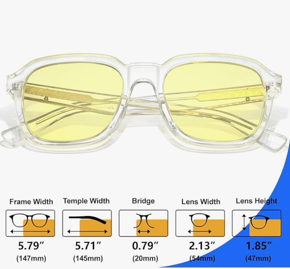 Gaming Glasses Blue Light Blocking Oversized Square Computer Eyewear Men Women