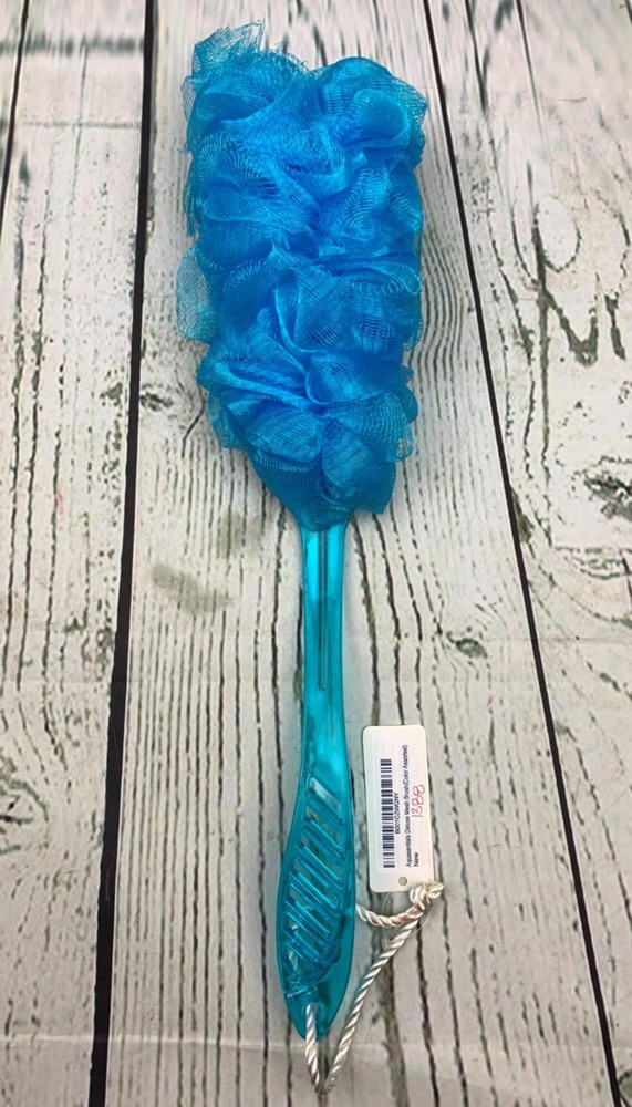 Deluxe Mesh Brush Blue Scrub with Handle
