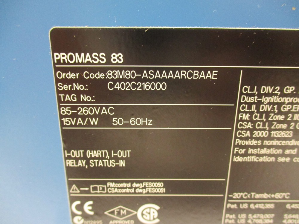 ENDRESS + HAUSER PROMASS 83 83M80 Flowmeter Transmitter