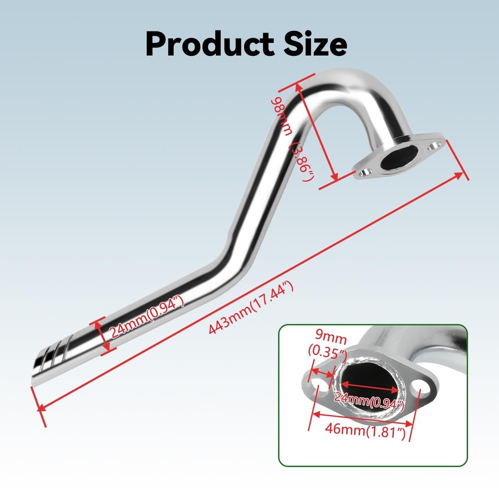 XIKOBY Upgraded Center Rear Exit Exhaust Pipe Compatible with Medium, Silver