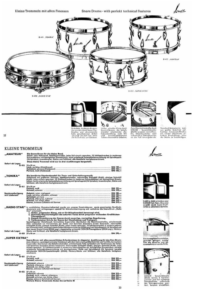 Sonor 1950's D-421 Super Extra Snare