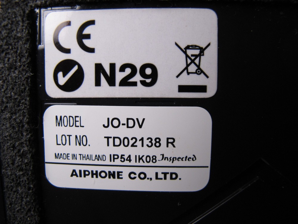 Working Tested AiPhone JO-1MD Intercom & JO-DV Doorbell Camera JO Series
