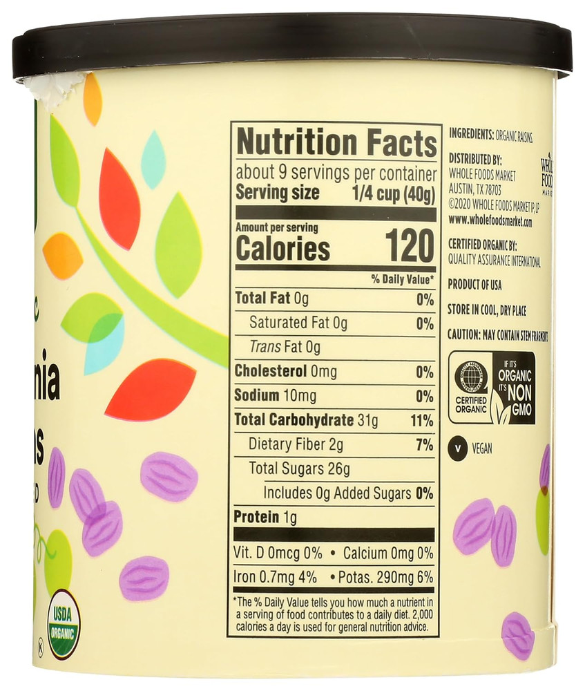 , Organic Raisins, 12 Ounce