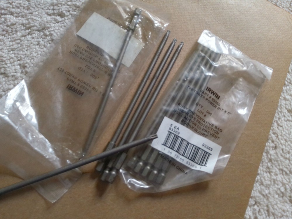TEN !!! Irwin T20 x 6"  Torx Power Bits 93369
