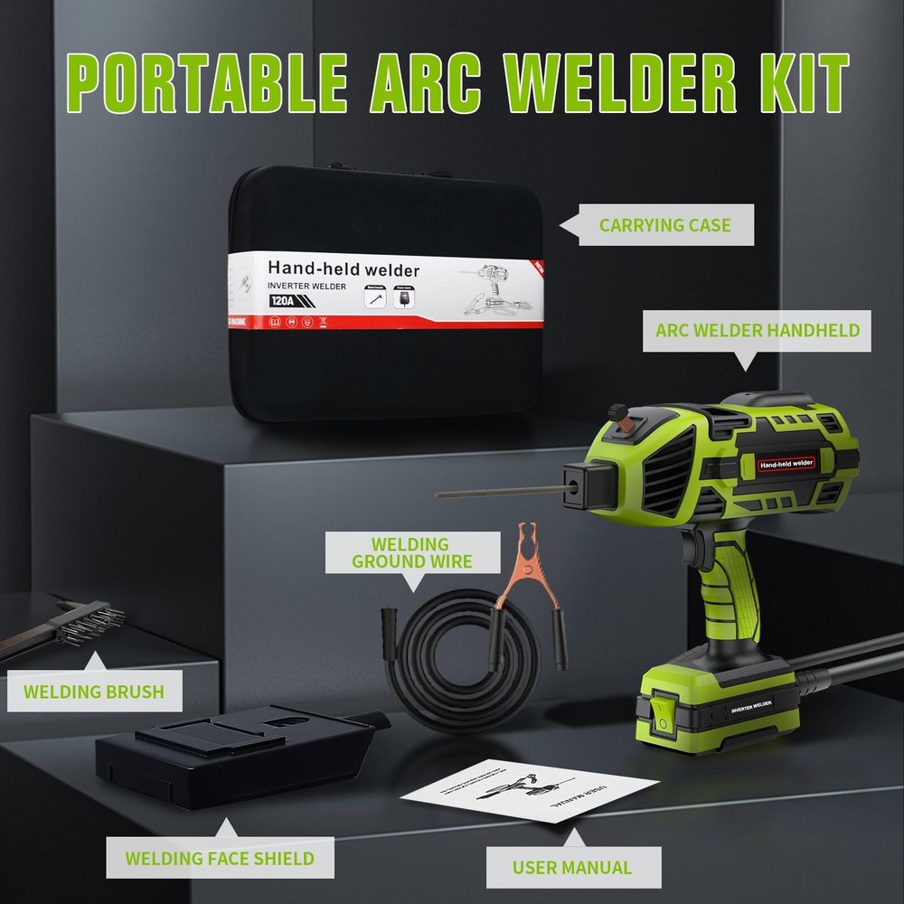 TRQWH 110V Handheld Welder with 6 Variable Current Adjustments (Green)