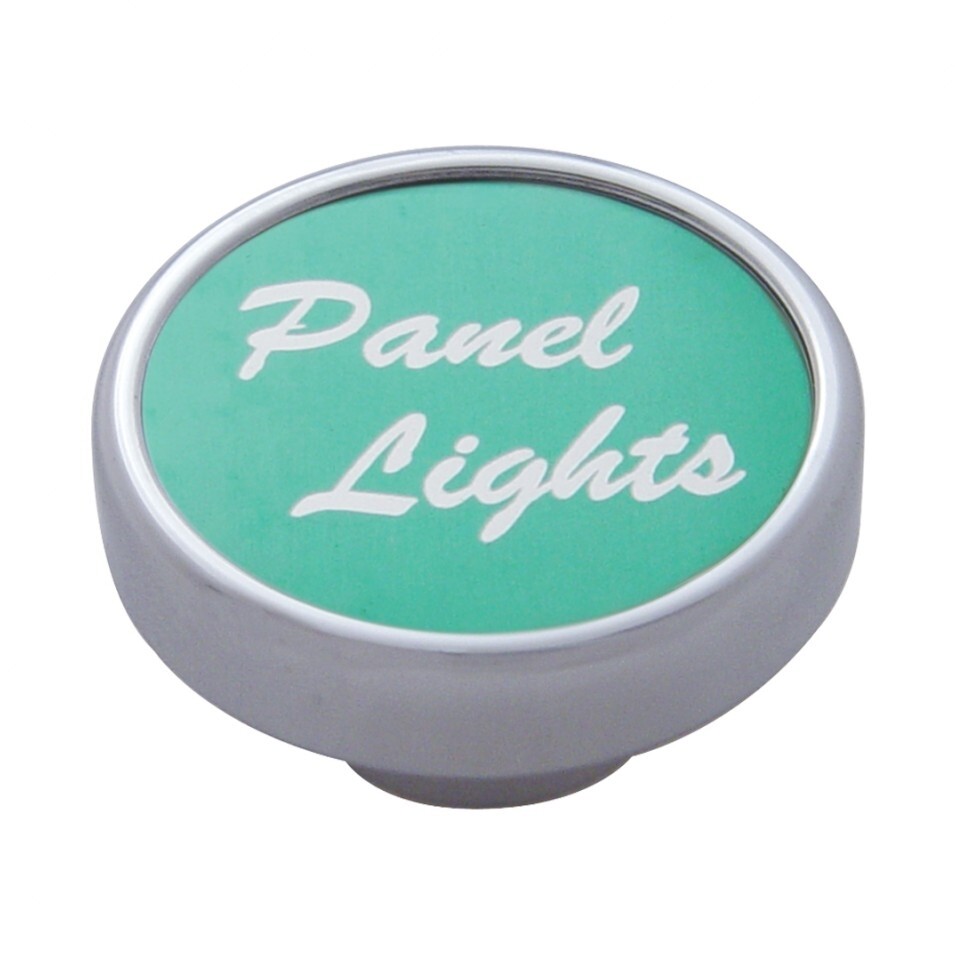 "Panel Lights" Dash Knob - Green Aluminum Sticker