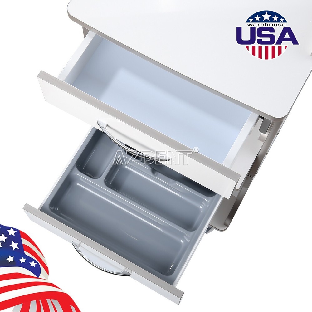 Dental Trolley Mobile Tool Cart with Auto-water Bottle Supply System & Socket
