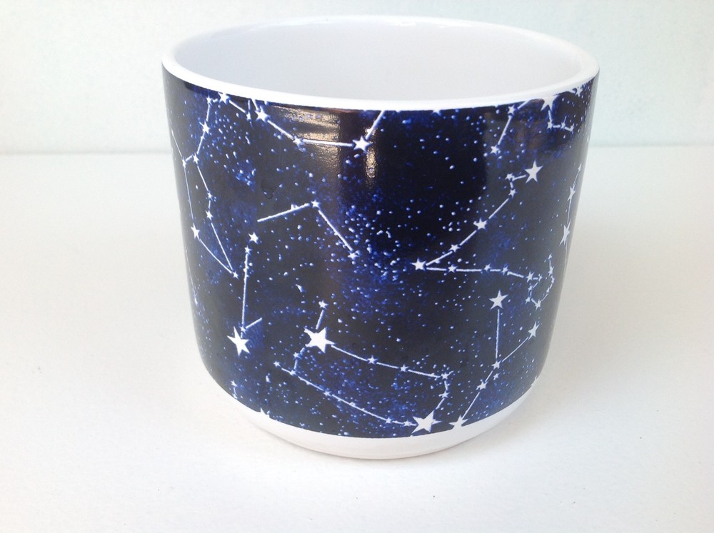 Constellation midnight blue & white ceramic planter, bowl, organization, etc