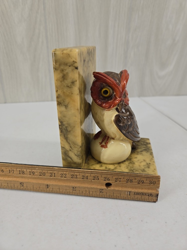 Vintage Owl Single Bookend Stone