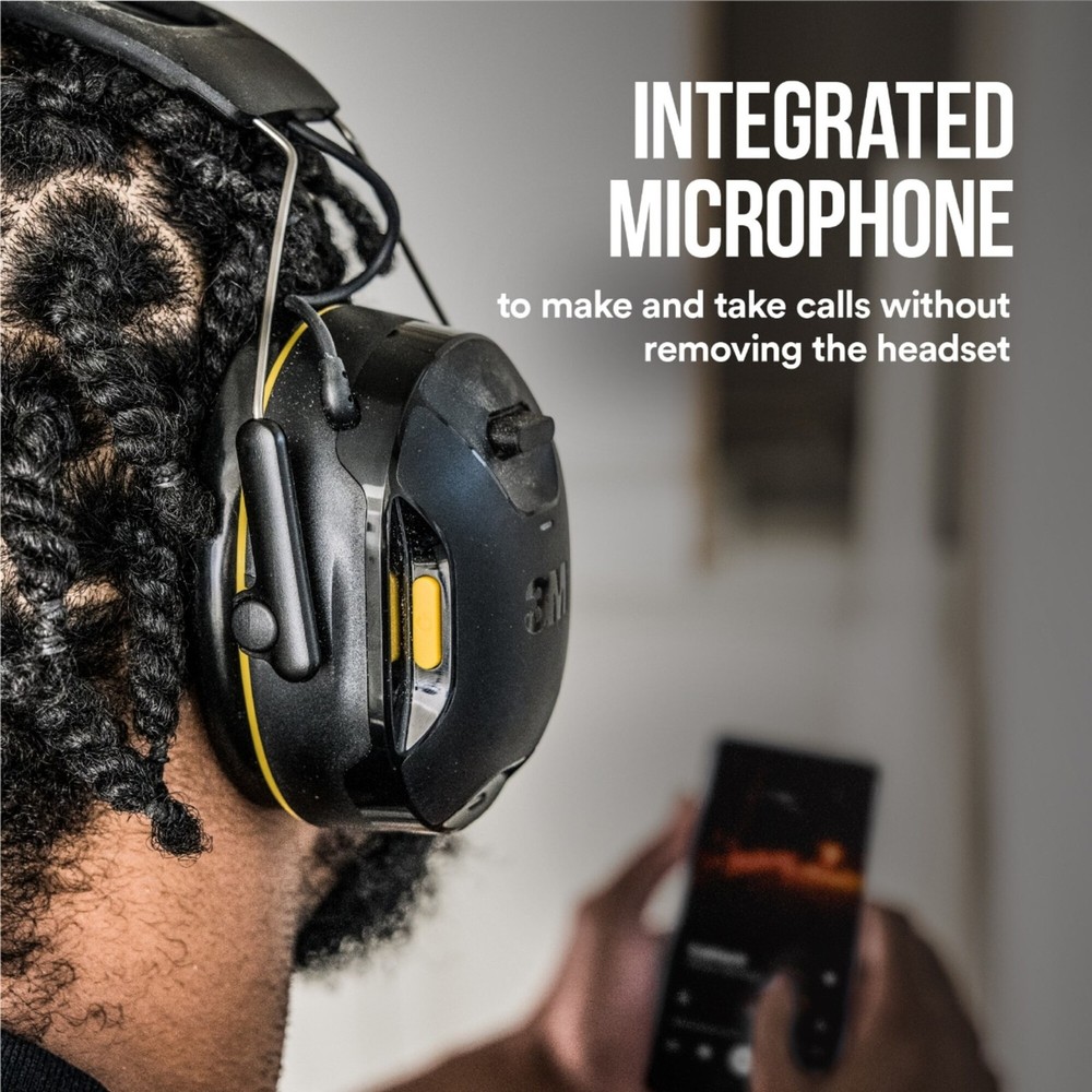 3M WorkTunes Connect Hearing Protector, 26dB NRR, Black, Model# 90570-DC