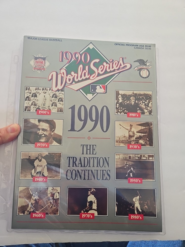 1990 World Series Official Program MLB Cincinnati Reds vs A’s Vintage Baseball