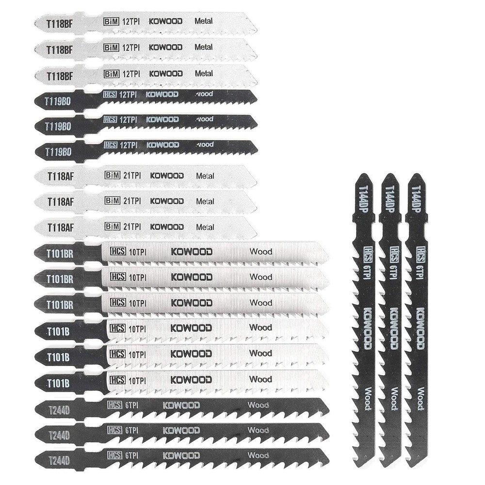 Versatile 21-Piece Jigsaw Blades Set – T-Shank Compatibility for Every Project