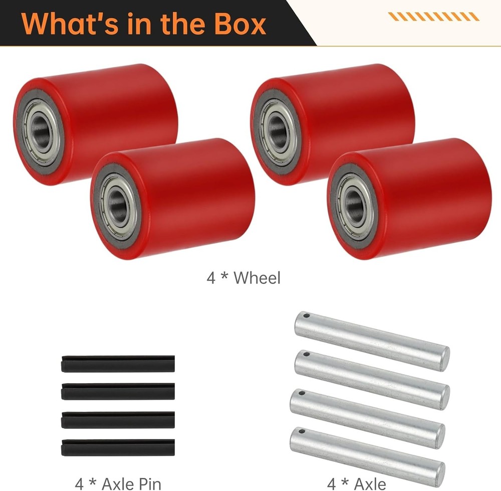 Pallet Jack Load Wheels 3x3.75 Inch 2 Pair