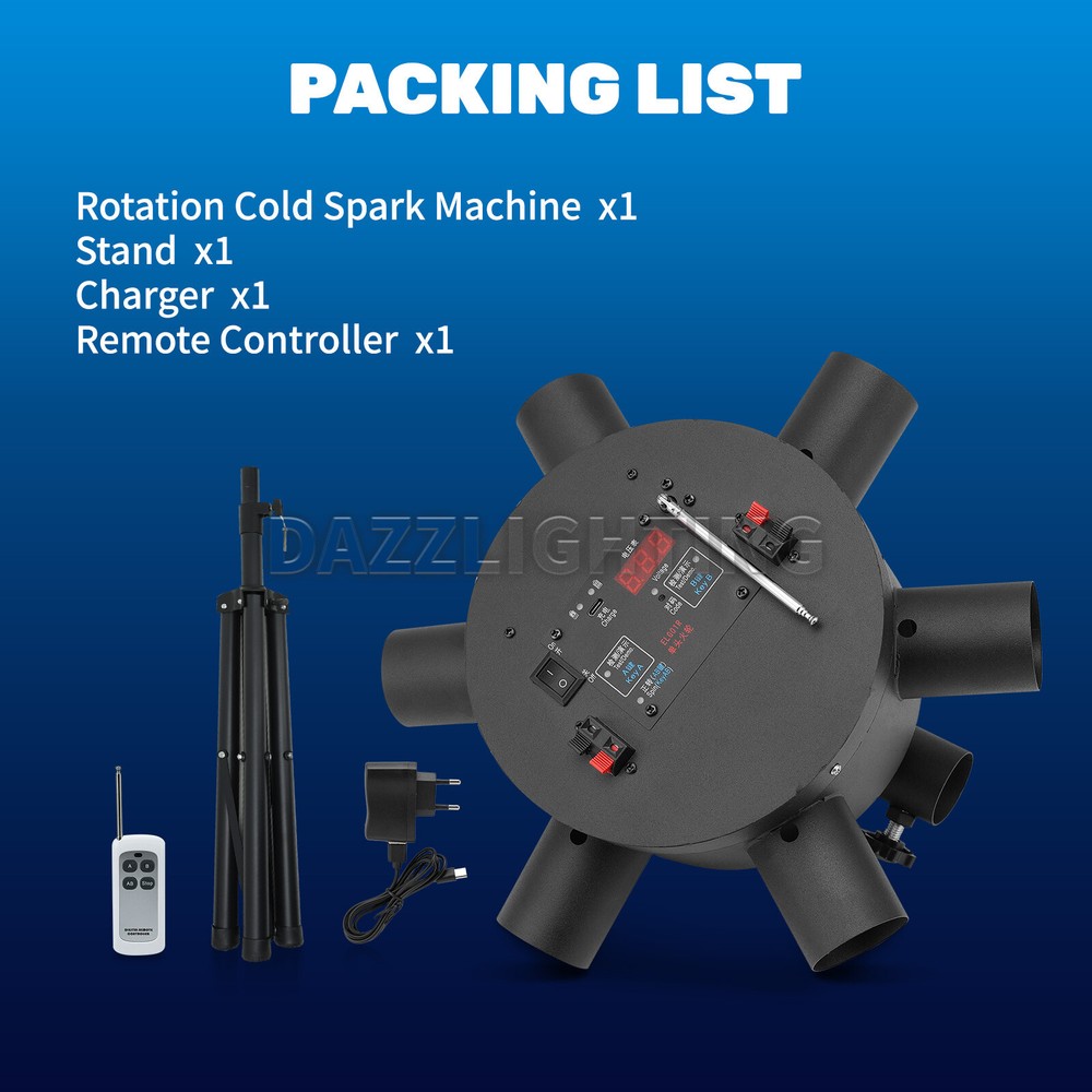 Rotation Cold Spark Firework Machine Sparkler Effect with Stand Wedding Stage