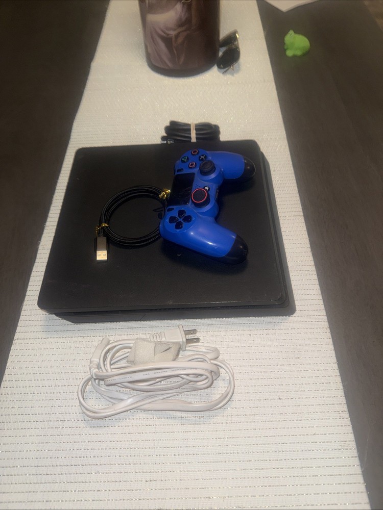 Sony PlayStation 4 Slim 1TB Console & Controller Cables -Tested & Working