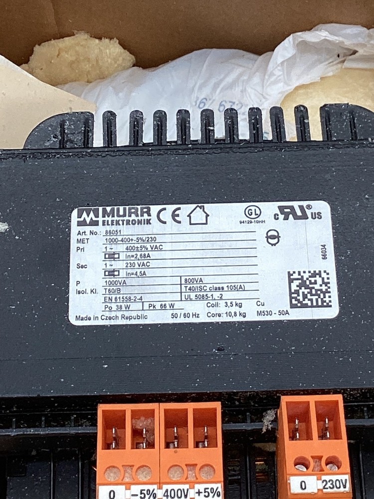 MURR 86051 Isolation Transformer USED