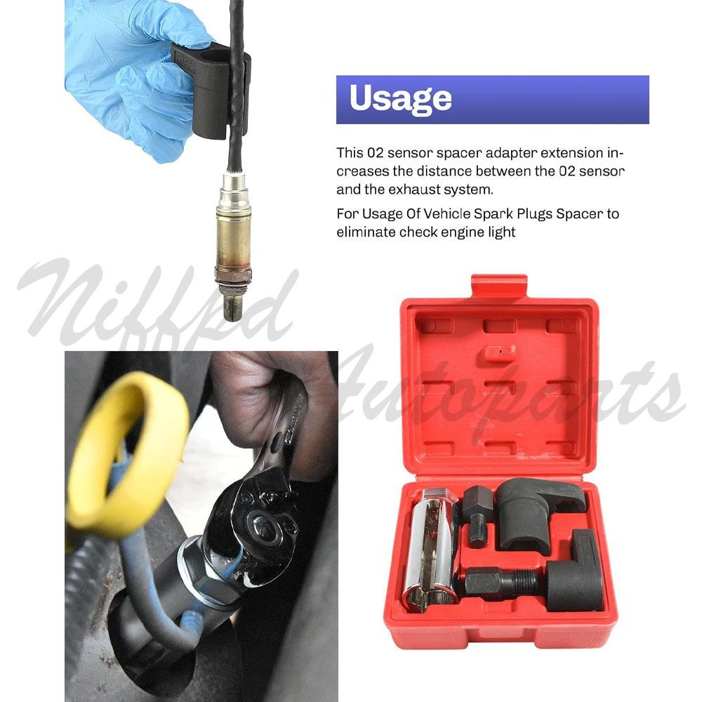 O2 Oxygen Sensor Socket Thread Chaser Set 5PCS O2 Sensor Wrench Removal Tool Kit
