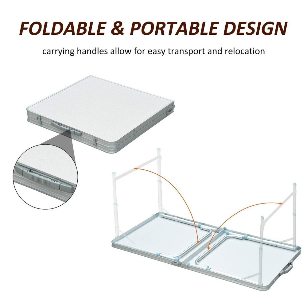 Foldable Utility Table 47in Lightweight Travel Friendly 9.5lbs