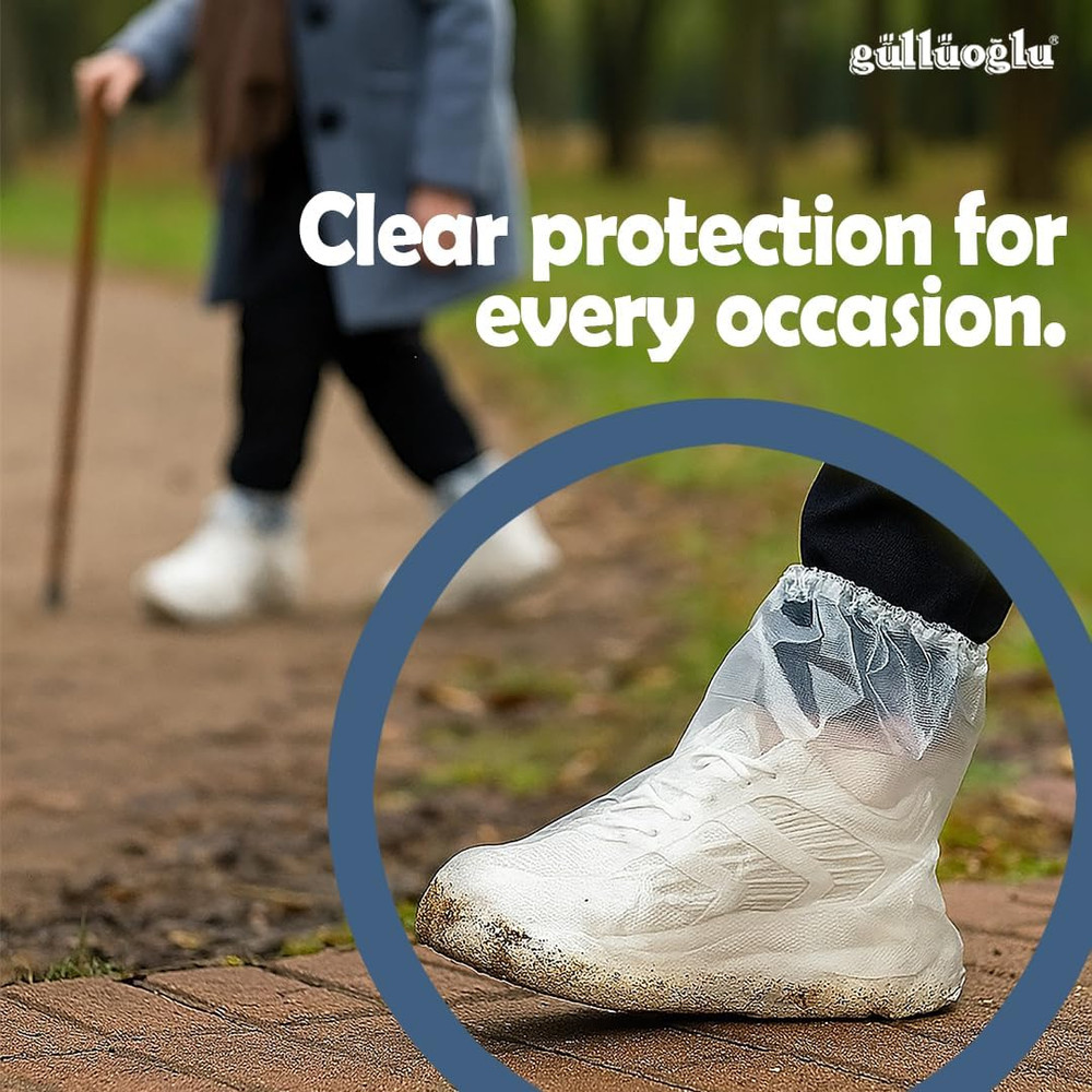 Waterproof Shoe Covers for Rain (20 Pcs) – Durable Ripstop – Disposable Plastic