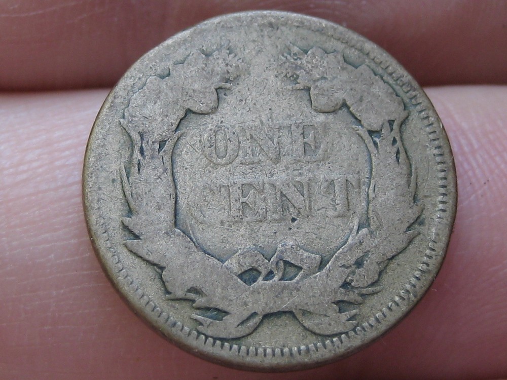 1857 Flying Eagle Penny Cent, About Good Details