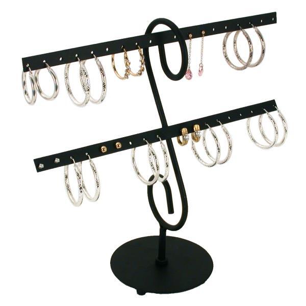 WIRE EARRING BLACK DISPLAY STAND COUNTERTOP 16 PAIR