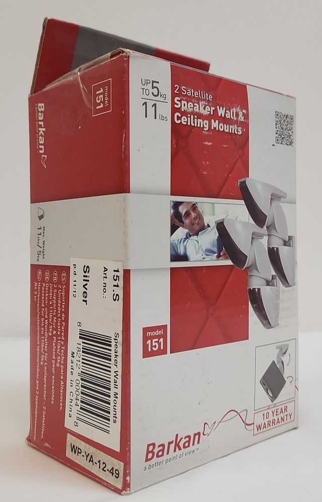 BARKAN Satellite Speaker Wall & Ceiling Mount 11 Lb Capacity