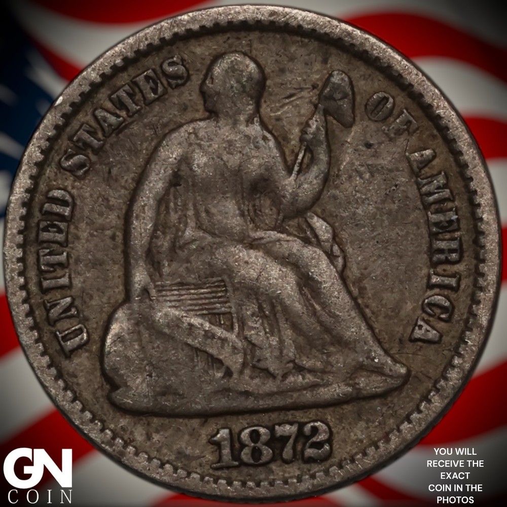 1872 P Seated Liberty Half Dime A3447