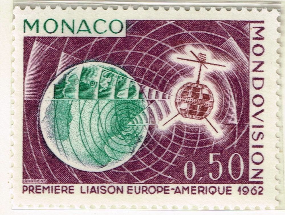Monaco Space Sttelite Telestar 1 over Globe stamp 1962 MNH