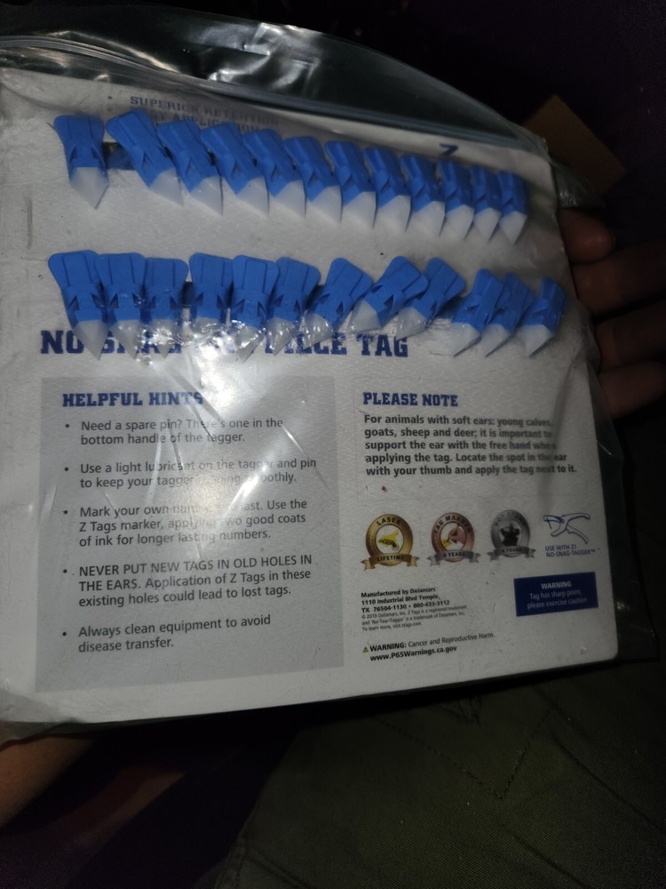 Z Tags Cow Ear Tags Blank Blue 25 Count