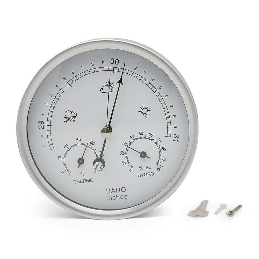 5.2 Diameter Dial Type Barometer Thermometer Hygrometer 3 in 1 Multifunction,