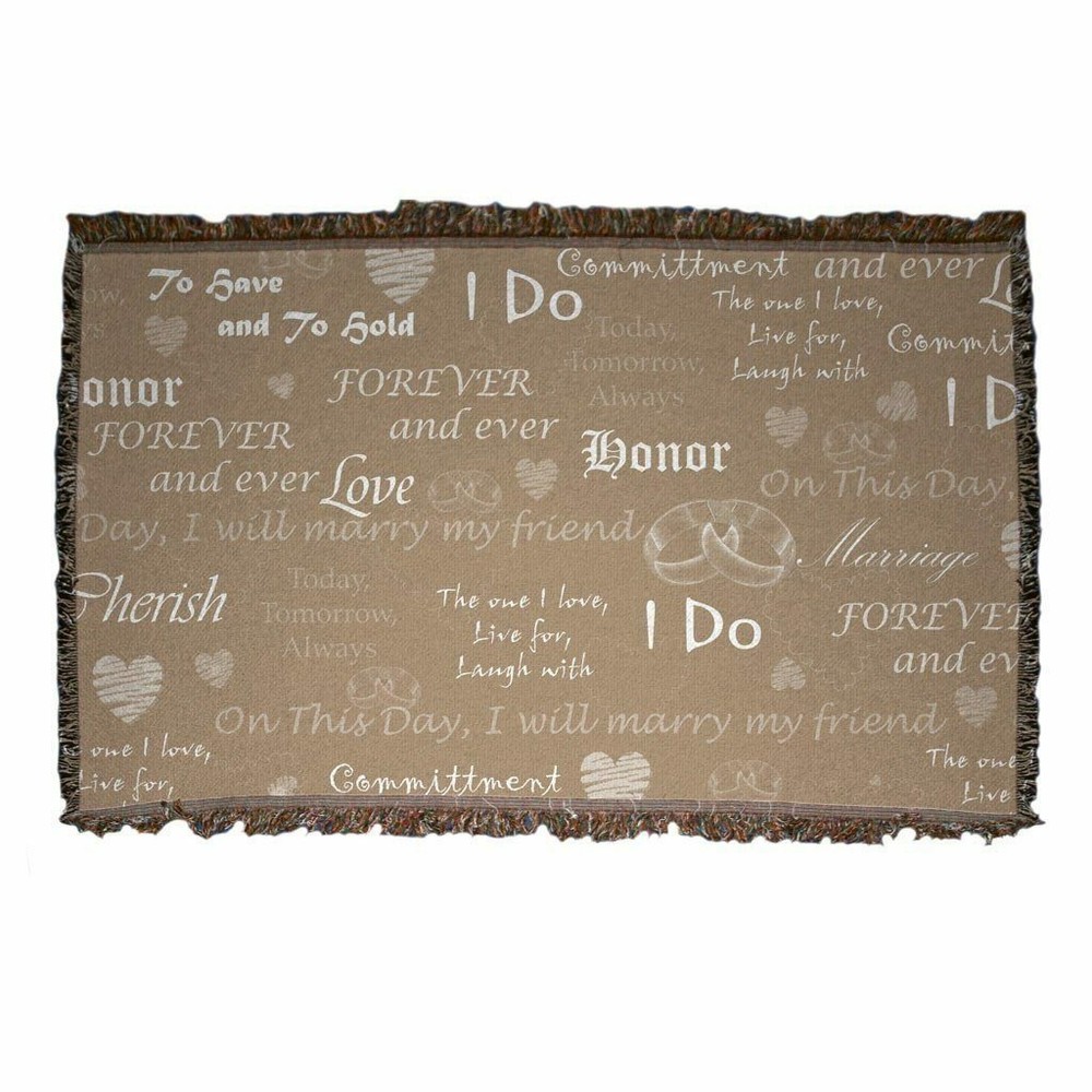 Wedding Love Pattern - Woven Blanket - Design 1