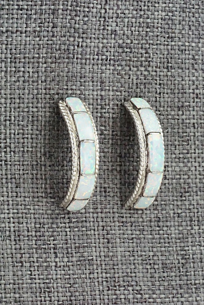 Opalite & Sterling Silver Earrings - Zenia Kylestewa