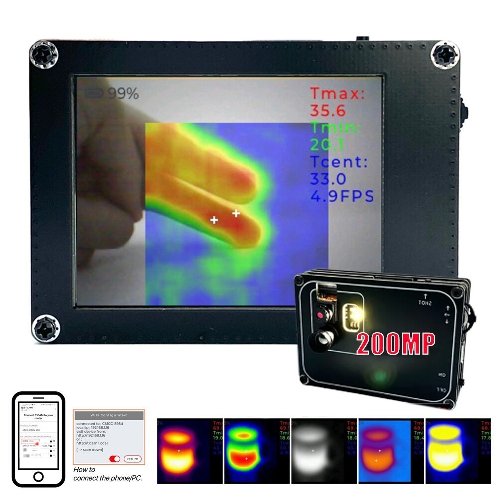 Thermometer Infrared Thermal Imager Visible Light Heating Detect Imaging Camera