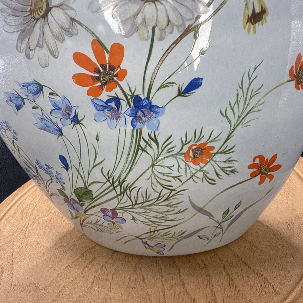 Oval Meadow Flower Ceramic Vase