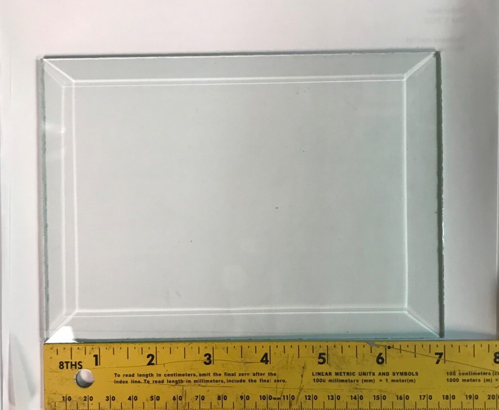 Set of 5- Clear Glass Rectangle Bevels Flat Back-Beveled Front Assorted Sizes