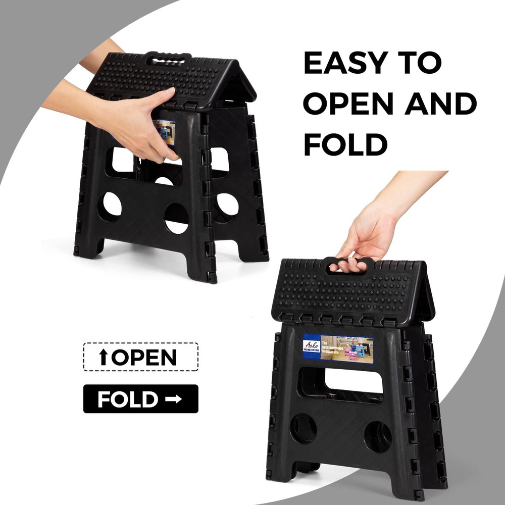 Folding Step Stool 13 inch Height Premium Heavy Duty Foldable Step Stools for...