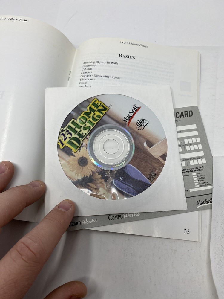 1 2 3 Home Design MacSoft Mac Instruction Manual And Disc