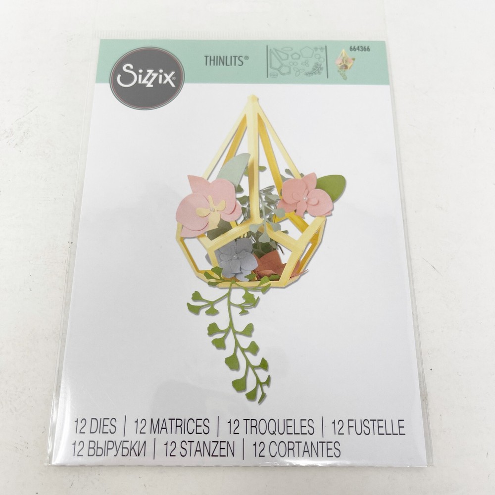 Sizzix Thinlits Summer Bouquet & Teardrop Terrarium Floral Cutting Dies NEW
