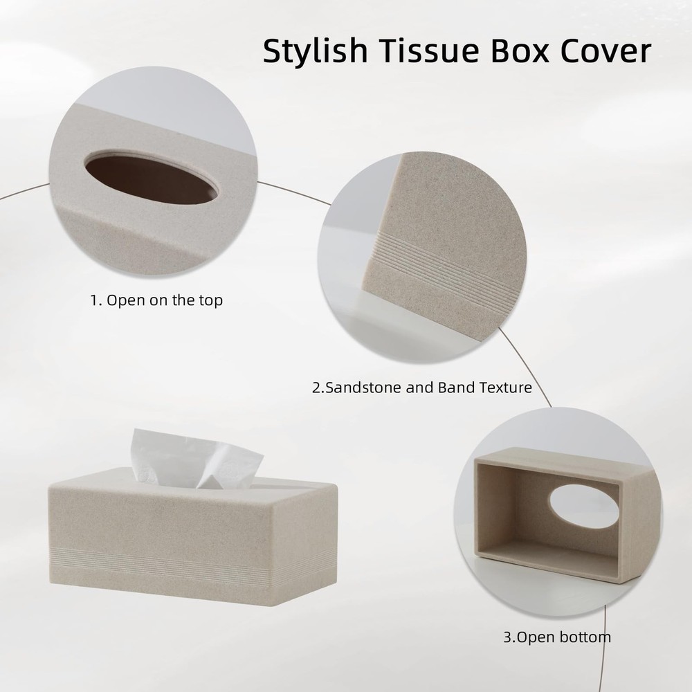 Tissue Cover Rectangle, Resin Tissues Holder Covers Rectangular Holder Case D...