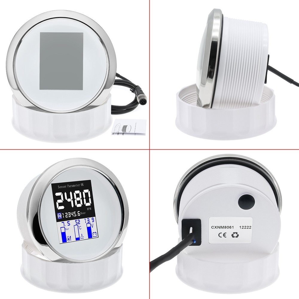 85MM NMEA 2000 Multi-function Gauge Tachometer Water Temp Oil Press Voltmeter
