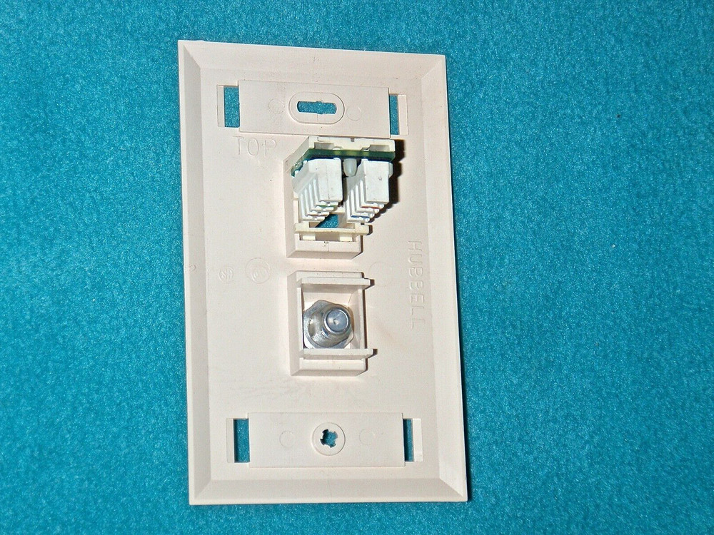 HUBBELL PHONE & CABLE PLATE BEIGE