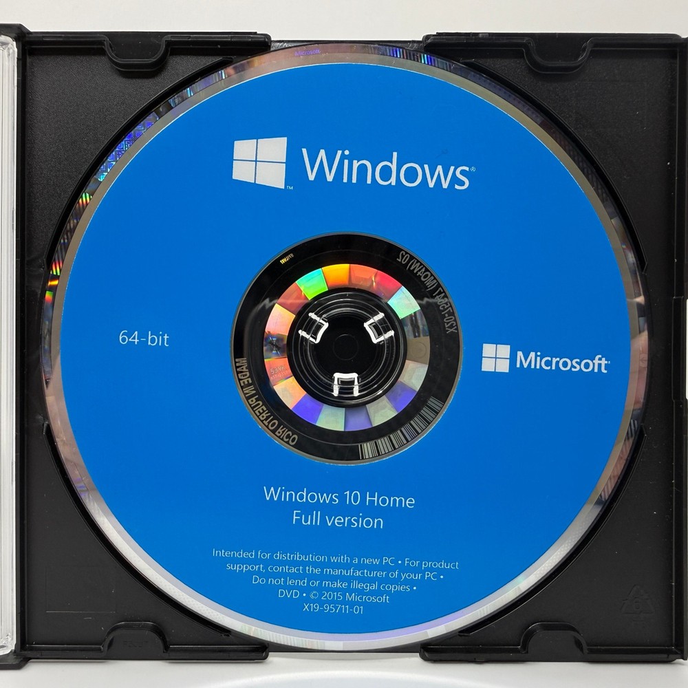 Microsoft Windows 10 Home Full Version 64-bit Software (PC) *DISC ONLY - NO KEY*