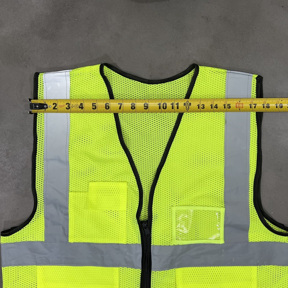 Safety Work Vest High Visibility Security Reflective, Lime Green