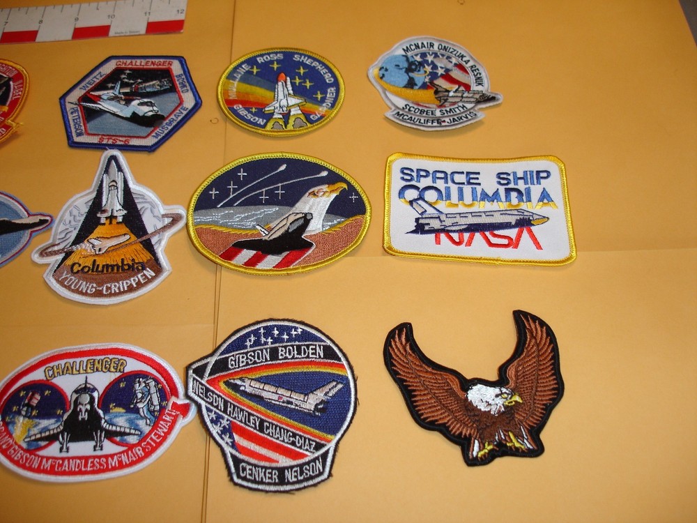 Space Shuttle Mission Patch Collection Set 14 shuttle patches + one eagle patch