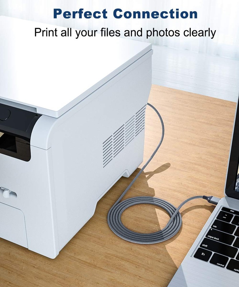 AkoaDa USB 2.0 Printer Cable 20FT, Type A Male to B 20 feet, Black