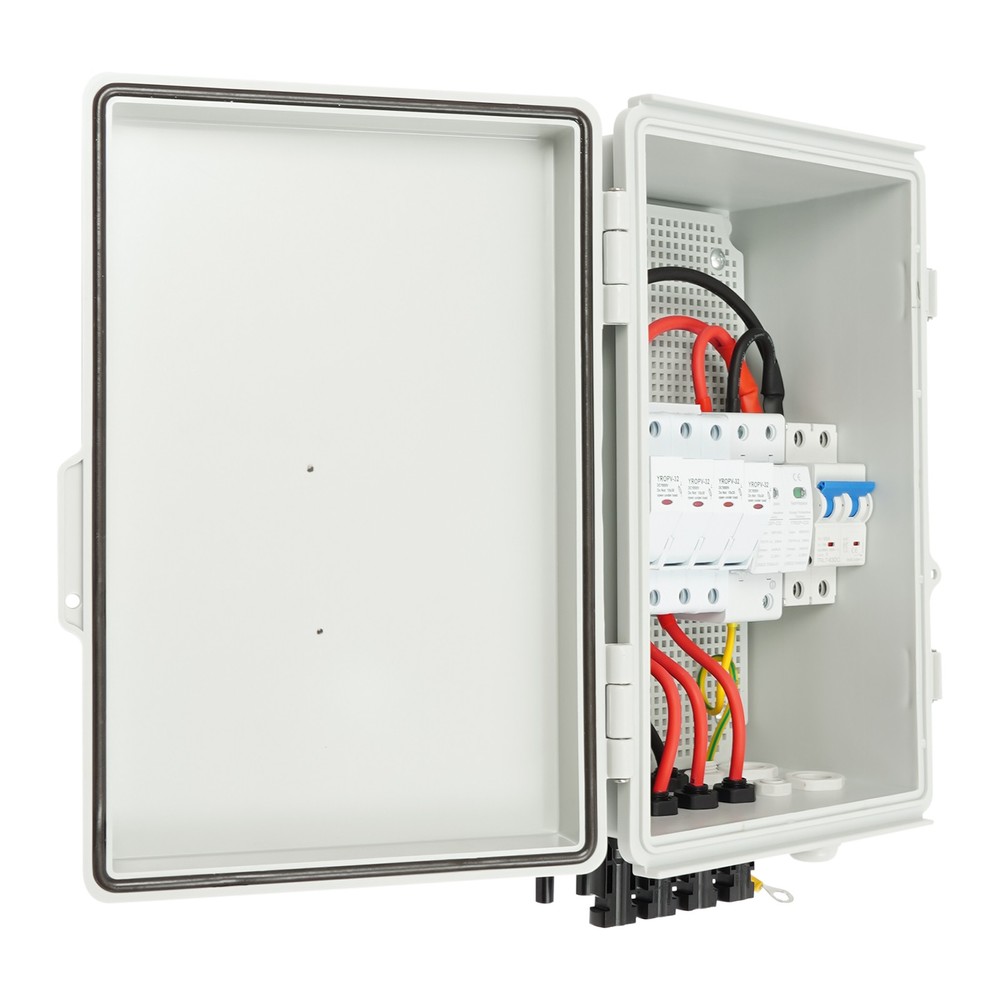 Solar Combiner Box PV Combiner 63A Circuit Breaker 4 String For Solar Panel Kit